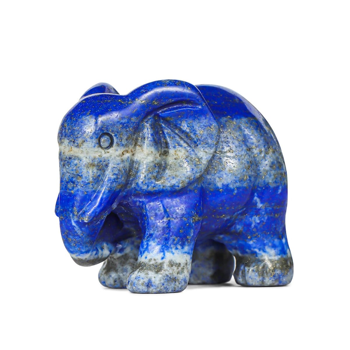SMQ Lapis Lazuli Crystal Elephant Statue - 2'' Blue Healing Stone Figurine for Desk Decor,Office Decor for Women,Elephant Gifts,Spiritual Animal Carvings Home Ornament