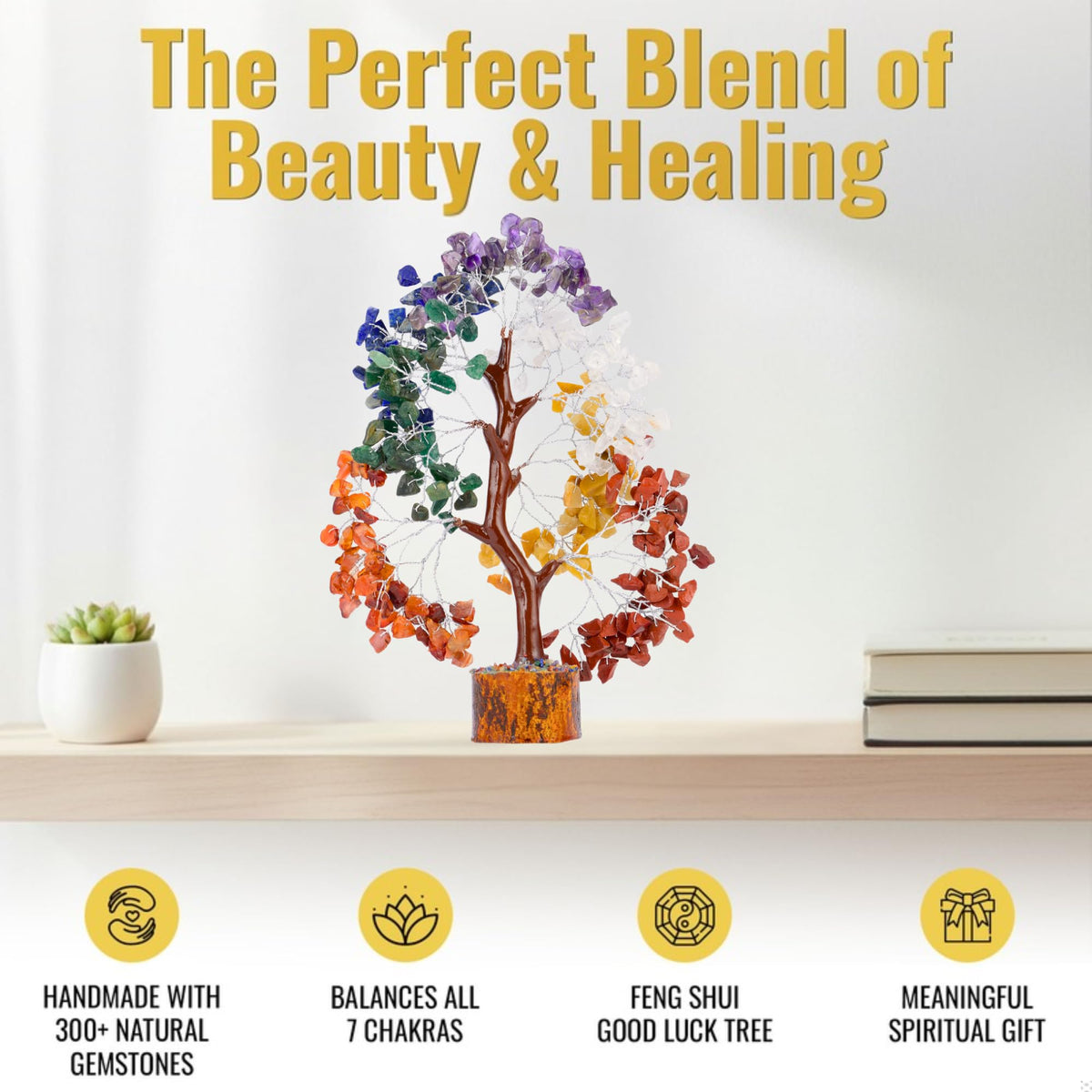 ANAYA AGATE 7 Chakra Crystal Tree Birthday Gifts for Women Healing Crystal Tree of Life Sister Birthday Gifts Room & Home Decor Gift for Mom Her Positive Energy New House Warming Gift Women