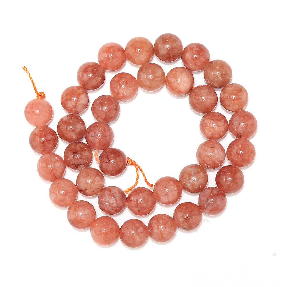 45pcs 8mm Natural Stone Beads Sunstone Chalcedony Beads Energy Crystal Healing Power Gemstone for Jewelry Making, DIY Bracelet Necklace