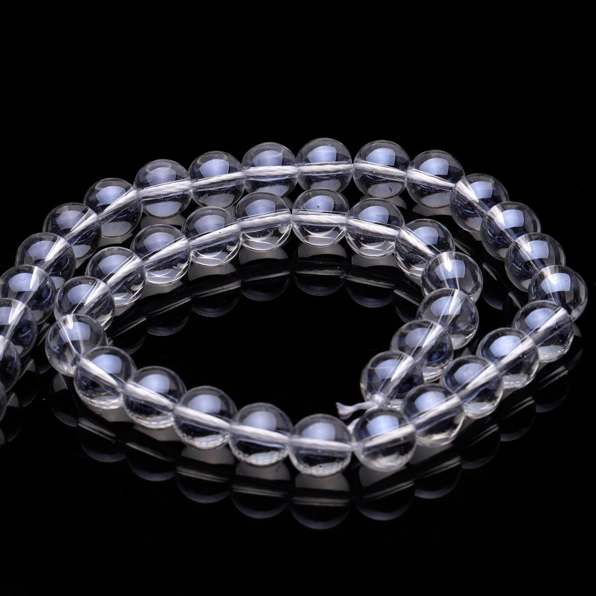 Youngbling Natural Crystal Beads for Jewelry Making,8mm Clear Quartz Polished Round Smooth Stone,Genuine Real Stone Red Beads for Bracelet Necklace 15 Inch(Clear Quartz,8mm)