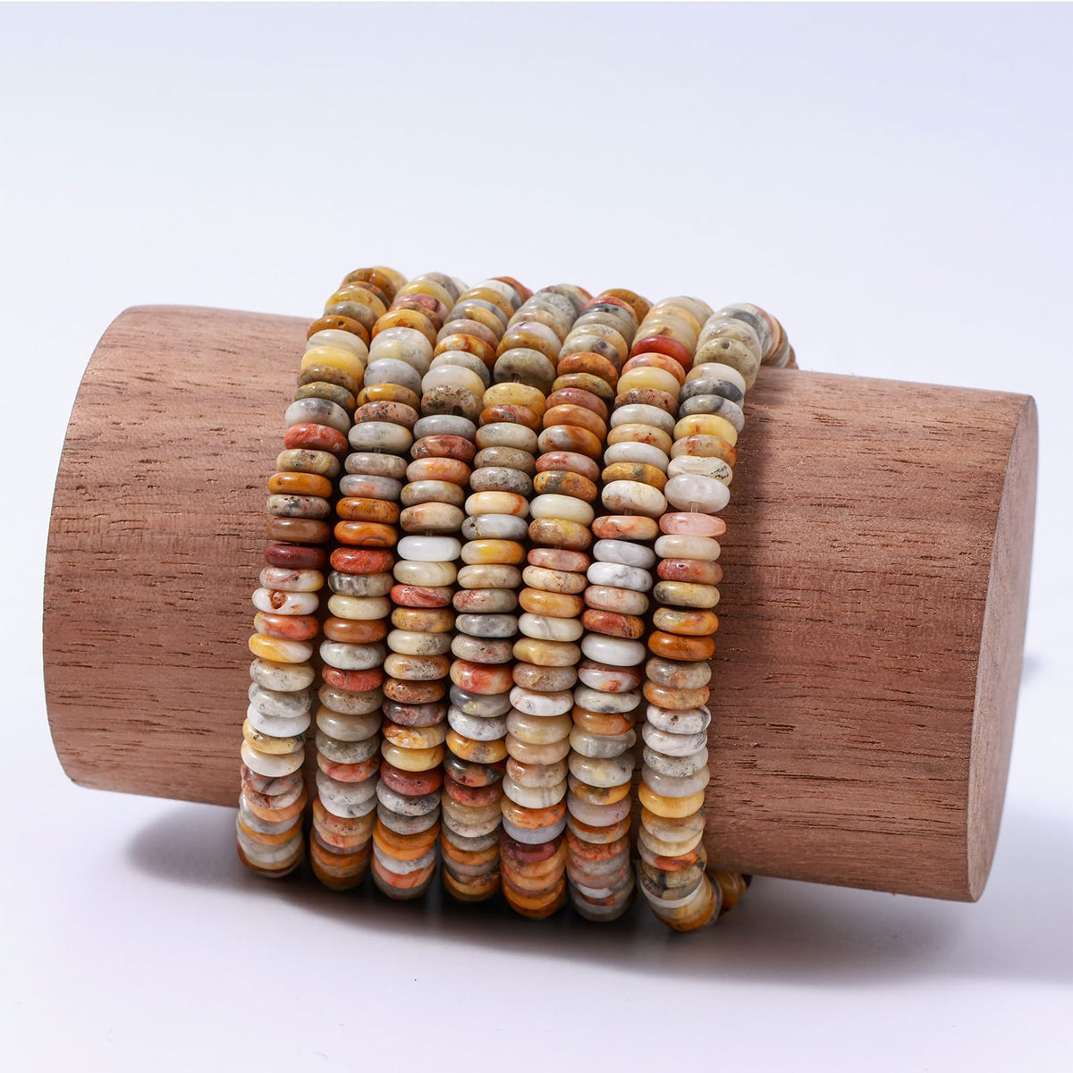 Natural Crazy Agate Disk Stone Spacer Beads 6x2mm 38cm/str Flat Rondelle Loose Semi Gemstone Caps for Making Bracelets Necklace