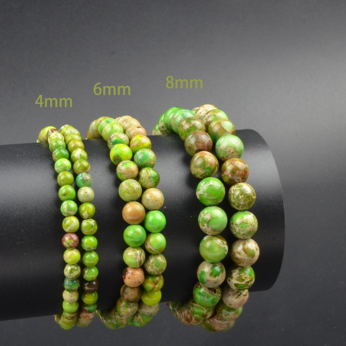 CHCCOYE 6mm Natural Healing Gemstone Bracelet Handmade Yoga Stretch Elastic Bracelet Stress Relief Crystal Jewelry for Men and Women (6mm,Meadow Shoushan stone)