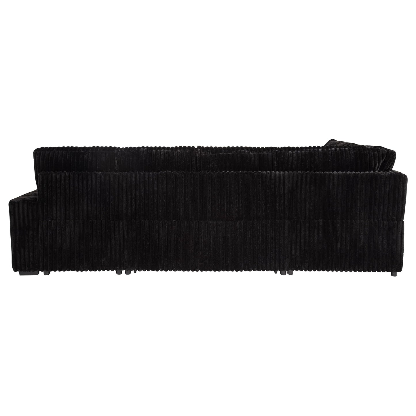 Coaster Home Furnishings - Devonshire - Sleeper Sectional Sofa with Pop-Up Sleep Surface, Storage Chaise, Three Accent Pillows and Pull-Out Bed - Living Room - Black - 511049