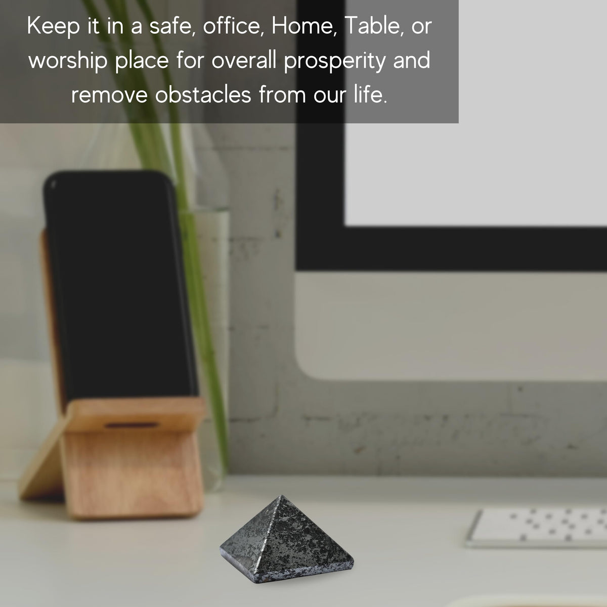 Amazing Gemstone Hematite Pyramid Crystal Healing Stones - 1" Great Pyramid Figurine of Natural Stone Pyramid for Meditation, Reiki, Chakra Balancing and Crystal Pyramids Grid