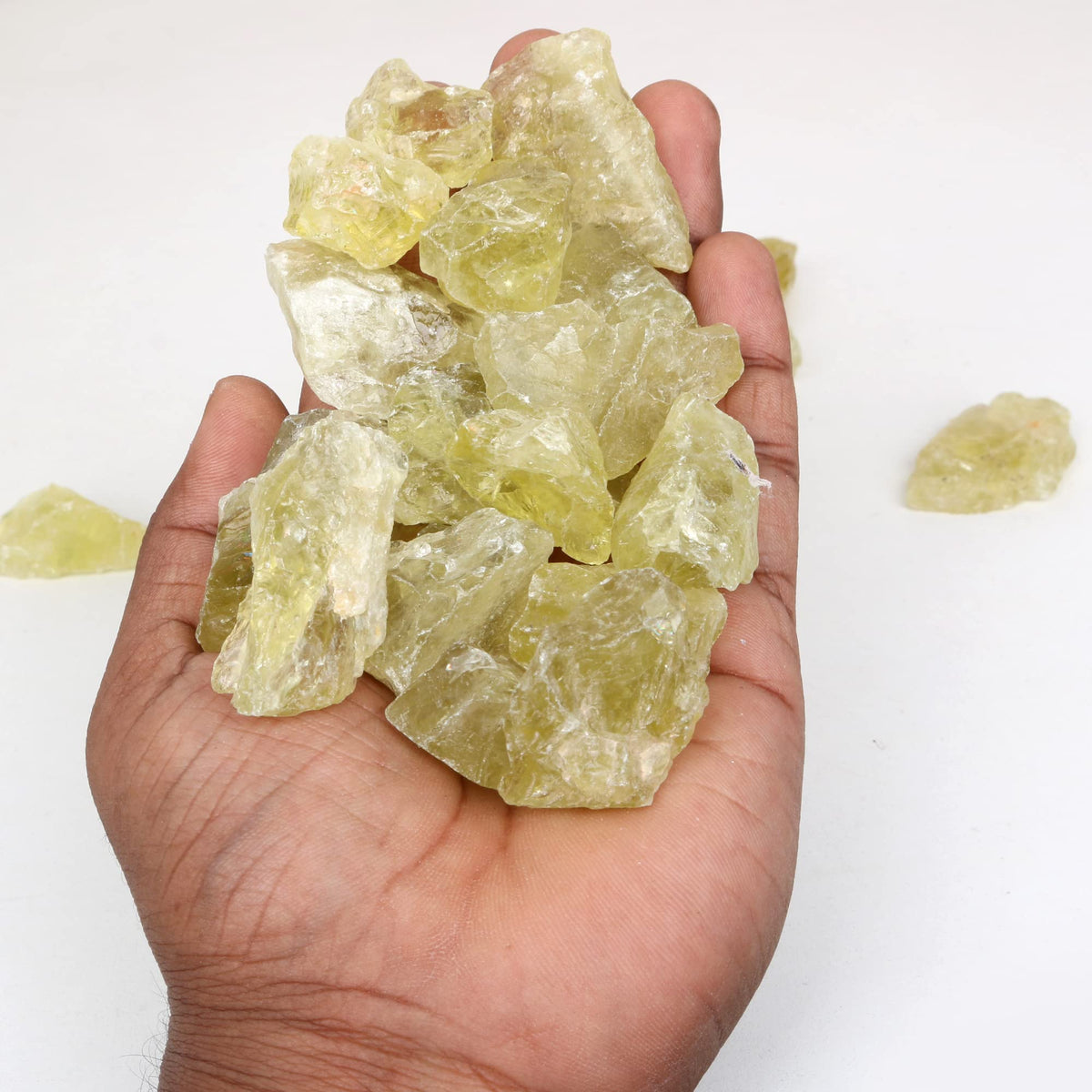 REAL-GEMS Natural Raw Healing Crystals Rough Stones for Tumbling, Cabbing, Polishing, Wire Wrapping, Wicca & Reiki Crystal Healing, Mix Gemstones,7 Chakra (Lemon Topaz)