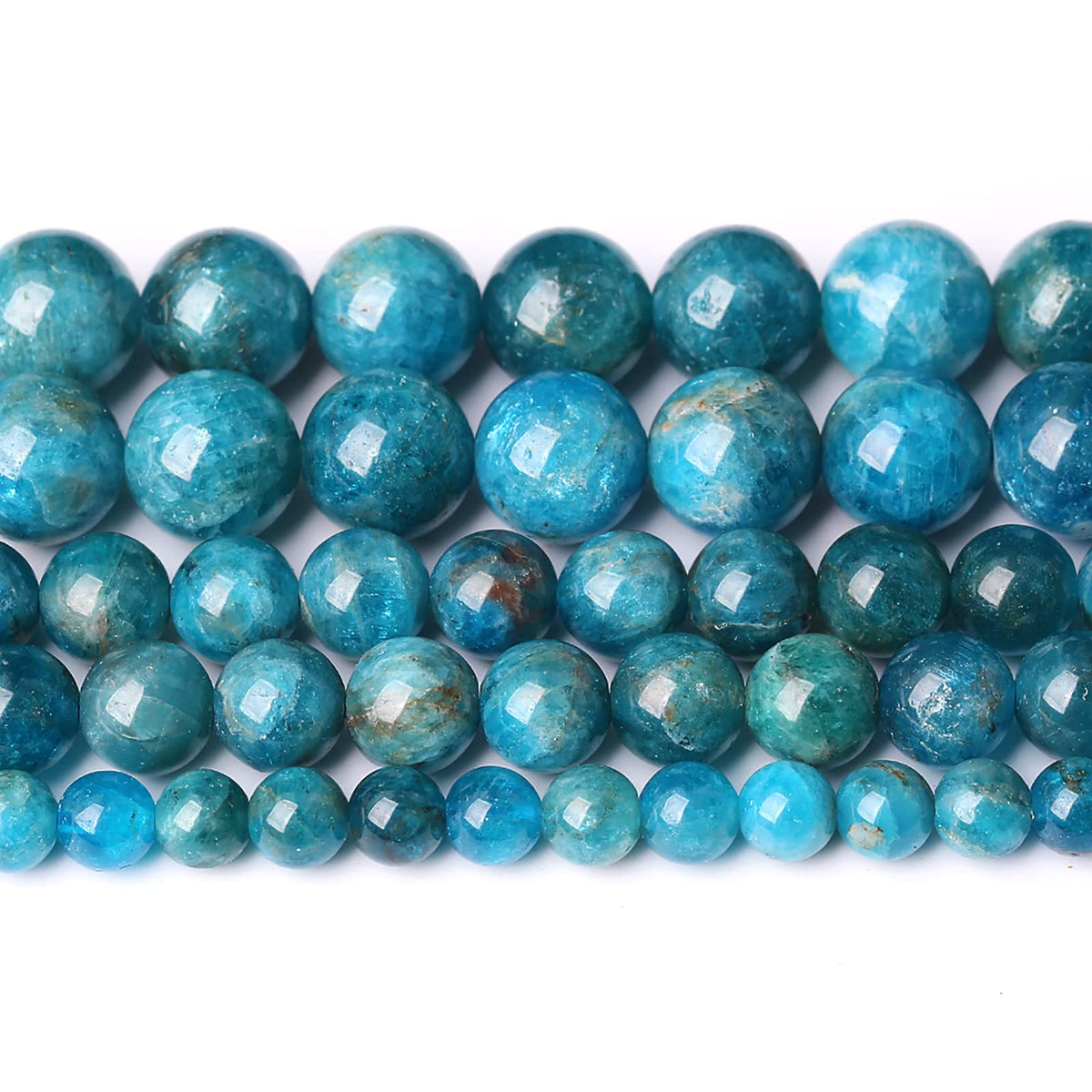 60PCS 6mm AAA Natural Blue Apatite Stone Beads Gemstone Round Loose Spacer Beads for Jewelry Making DIY Bracelet Necklace 15"