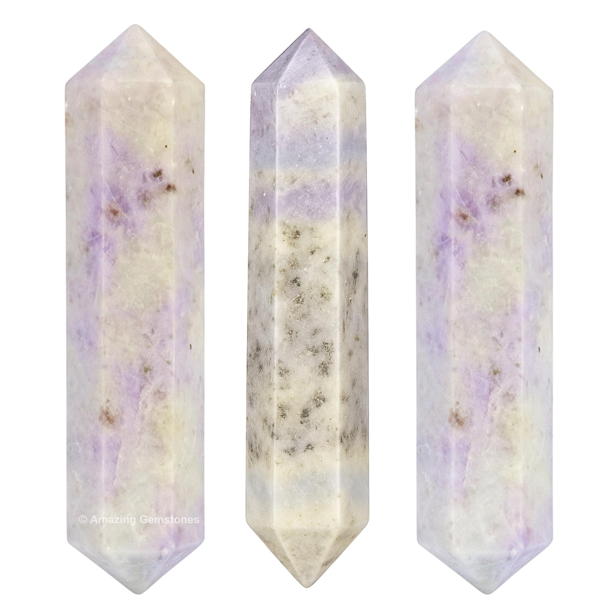 Amazing Gemstone Hackmanite Crystal Points Bulk Healing Crystals - Pack of 3 Double Terminated Healing Wand Point Bulk Crystals for Crafts, Crystal Grid - Premium Crystals for Beginners Gifts