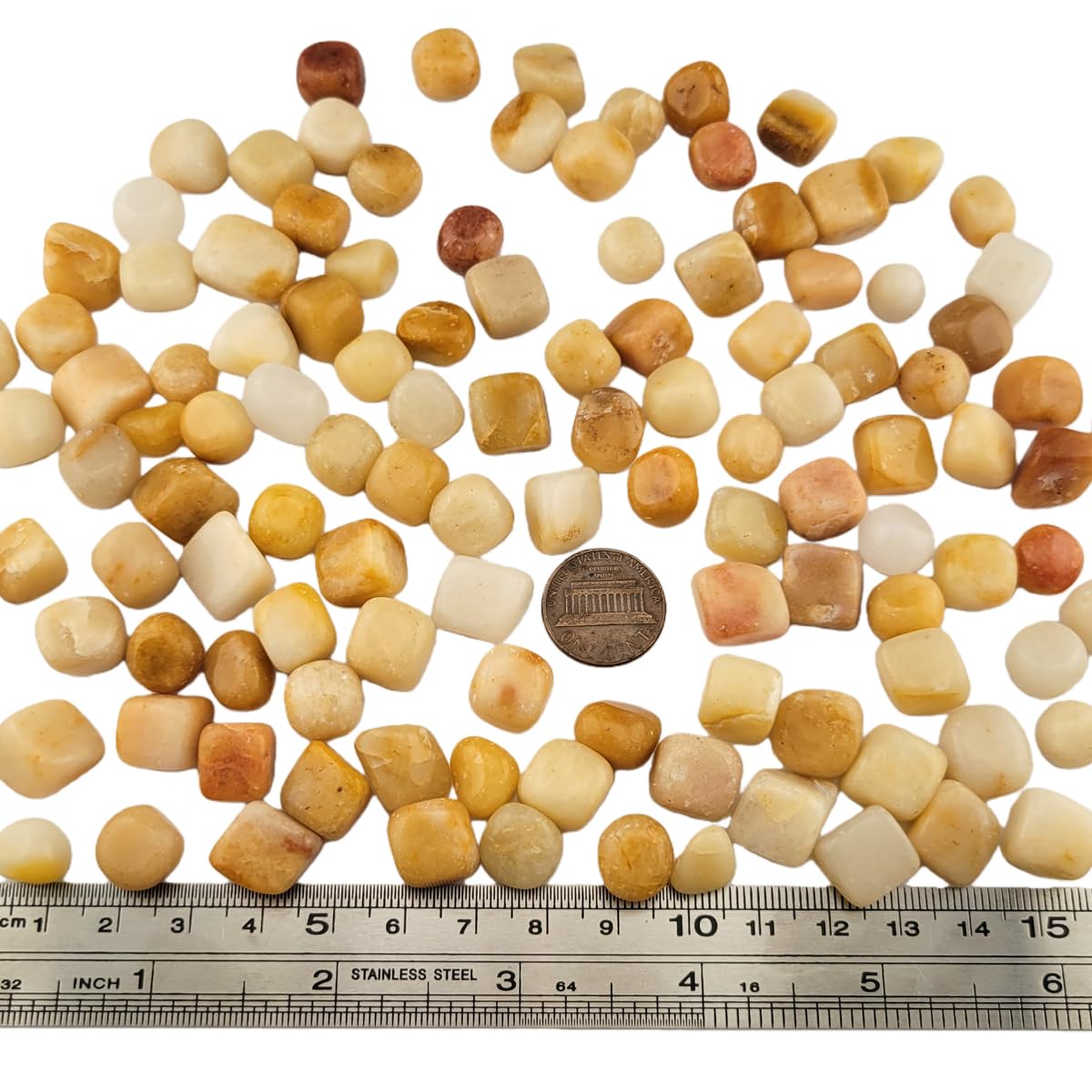 1,000 Carats Handpicked Tumbled Stones Crystals Chips Bulk Pocket Stones for Healing, Reiki, Meditation, Witchcraft and Home Decorations (Yellow Aventurine)