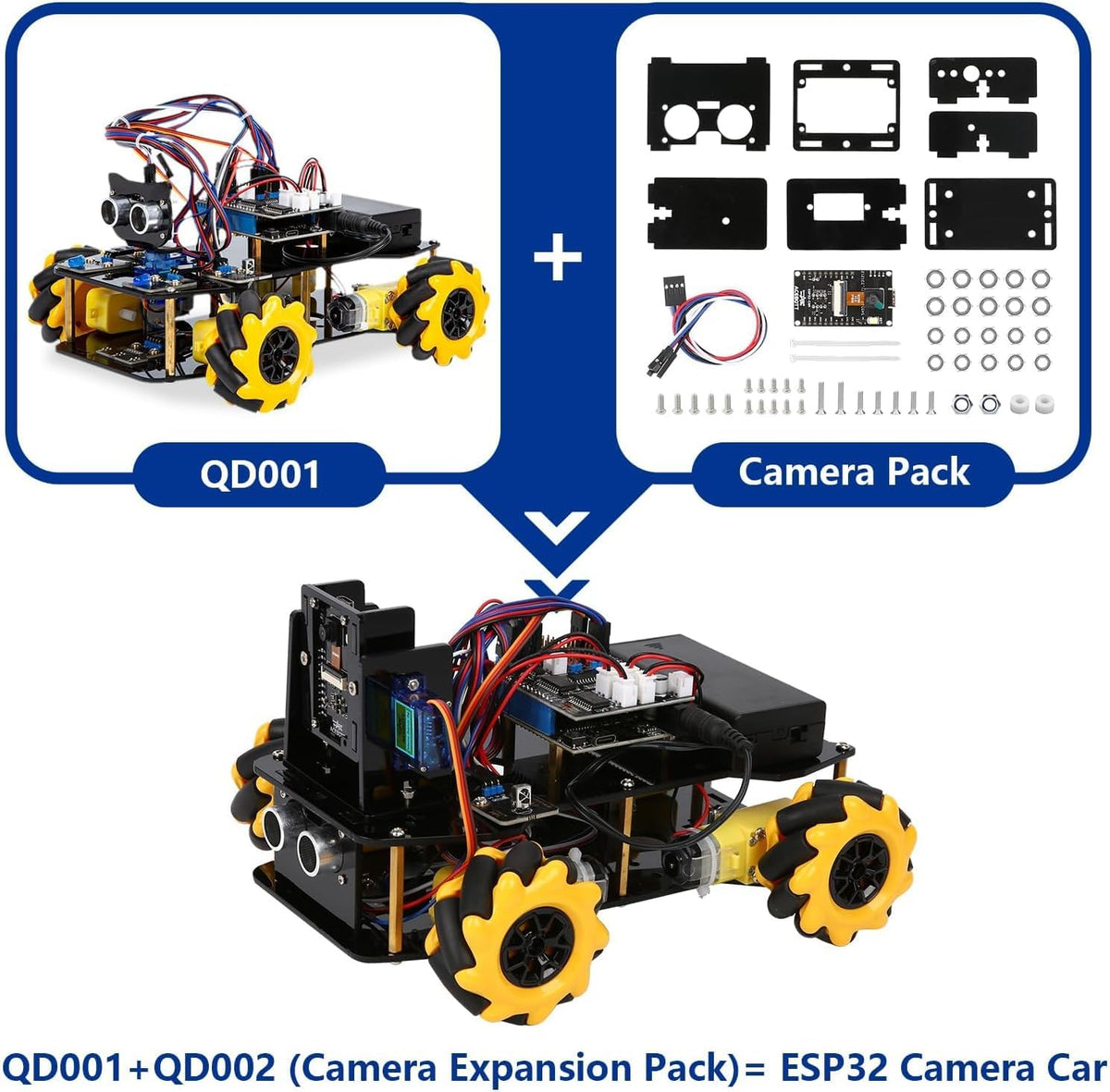 Robot Kit with 3MP Camera, Robotics Kit for Kids Ages 8–12 12-16 Compatible with Arduino & Scratch, App & Remote Control, STEM Toys Coding Robot Kit, Gift for Kids, Teens and Adults