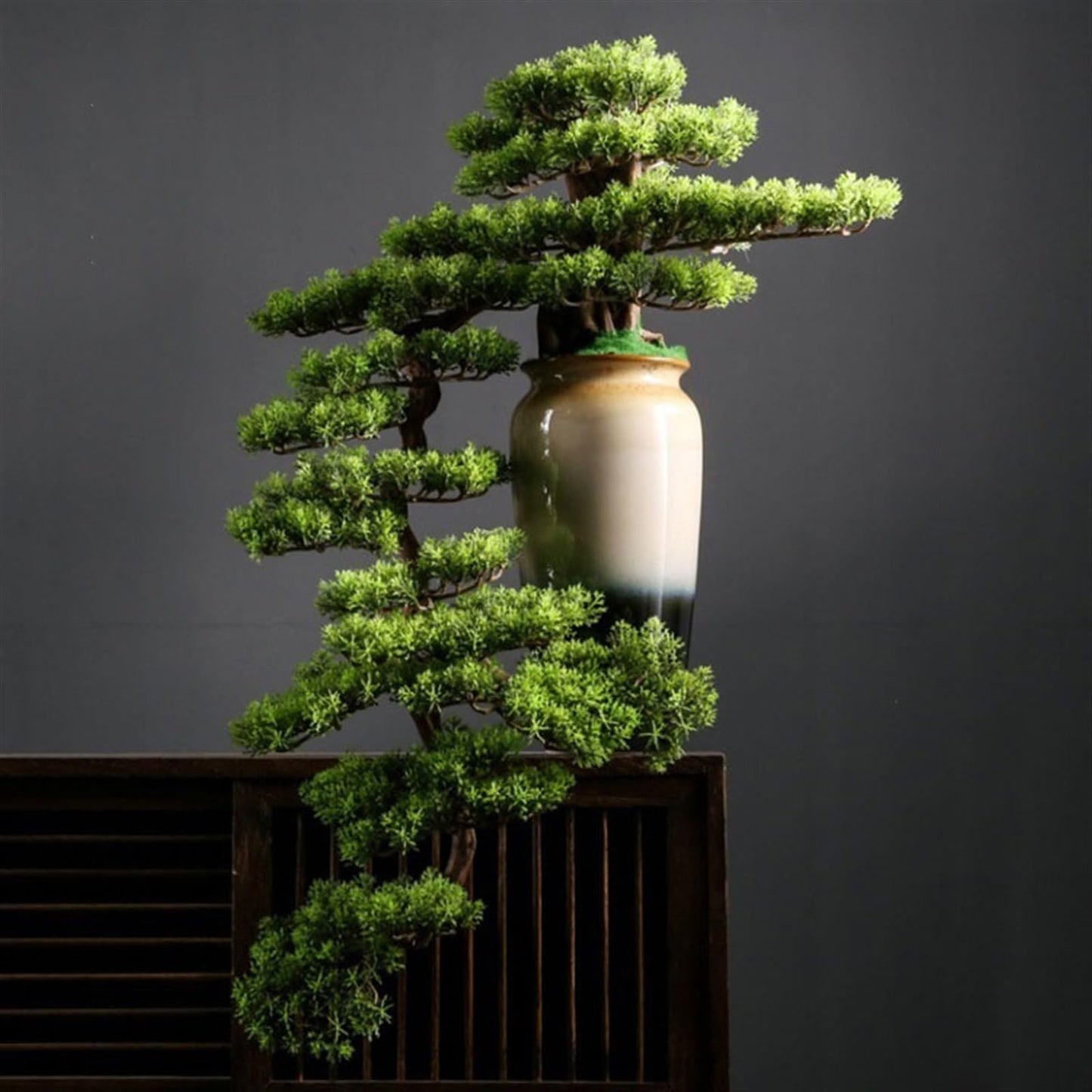 WANGHAI2024M Artificial Trees Artificial Bonsai Simulation Tree High-end Light Luxury Greenery Bonsai Ornaments Entryway Decoration Simulation Tree Artificial Bonsai