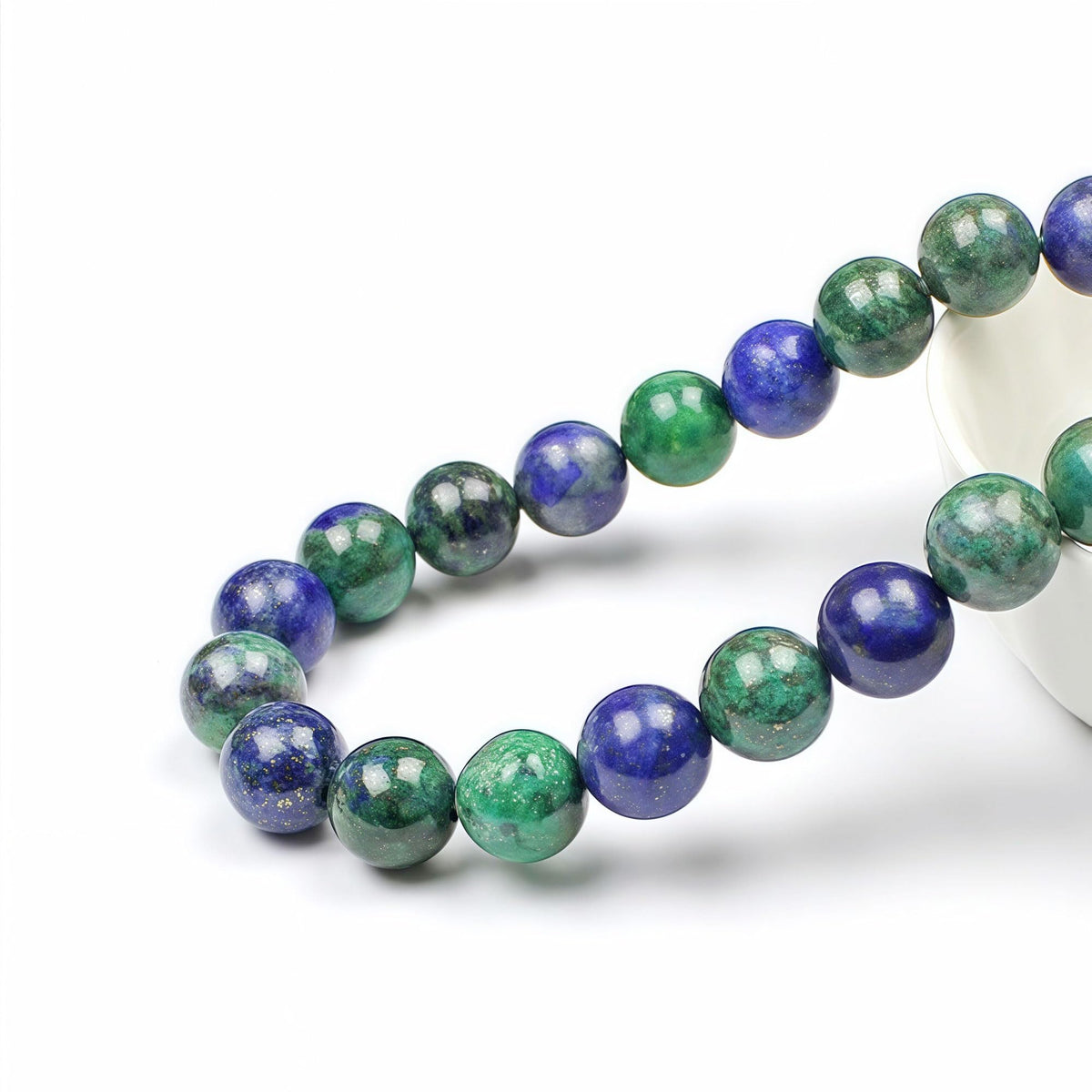 MJDCB 5A Natural Phoenix Lapis Lazuli Round Loose Beads for Jewelry Making DIY Bracelet Necklace 15'' (8mm)