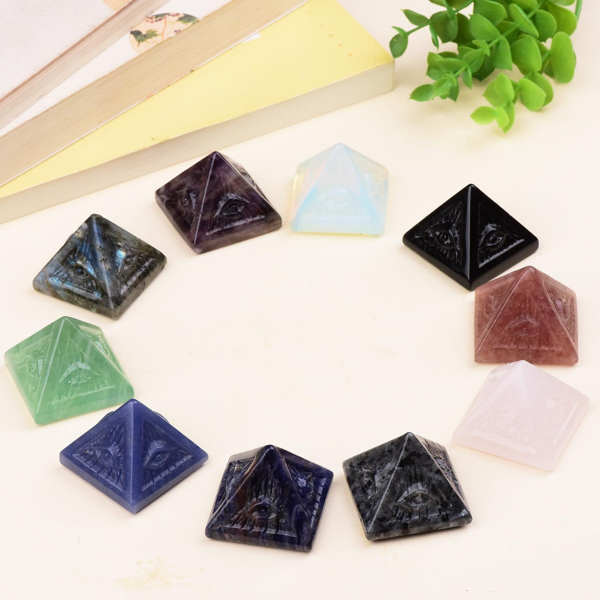 QLRSUXN Amethyst Healing Crystal Pyramid,Natural Stone Purple Pyramid for Meditation, Reiki Energy, Chakra Balancing,Energy Enhancement Great Gift for Home Decor, Office Desk, and Spiritual Practices