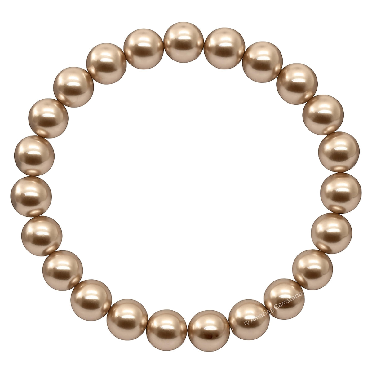 Amazing Gemstone Crystal Bracelet for Women Men's Gifts - Protection Healing Crystal Bracelet - 8mm Gemstone Beaded Stretchable Bracelet Pulseras Para Hombres Mujer Stocking Stuffers Mothers Day Gift (Champagne Pearl)