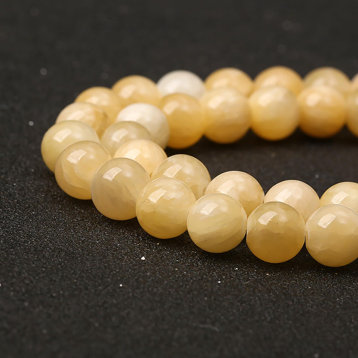 6MM 60PCS Natural Stone Yellow Calcite Beads for Jewelry Making DIY Bracelet
