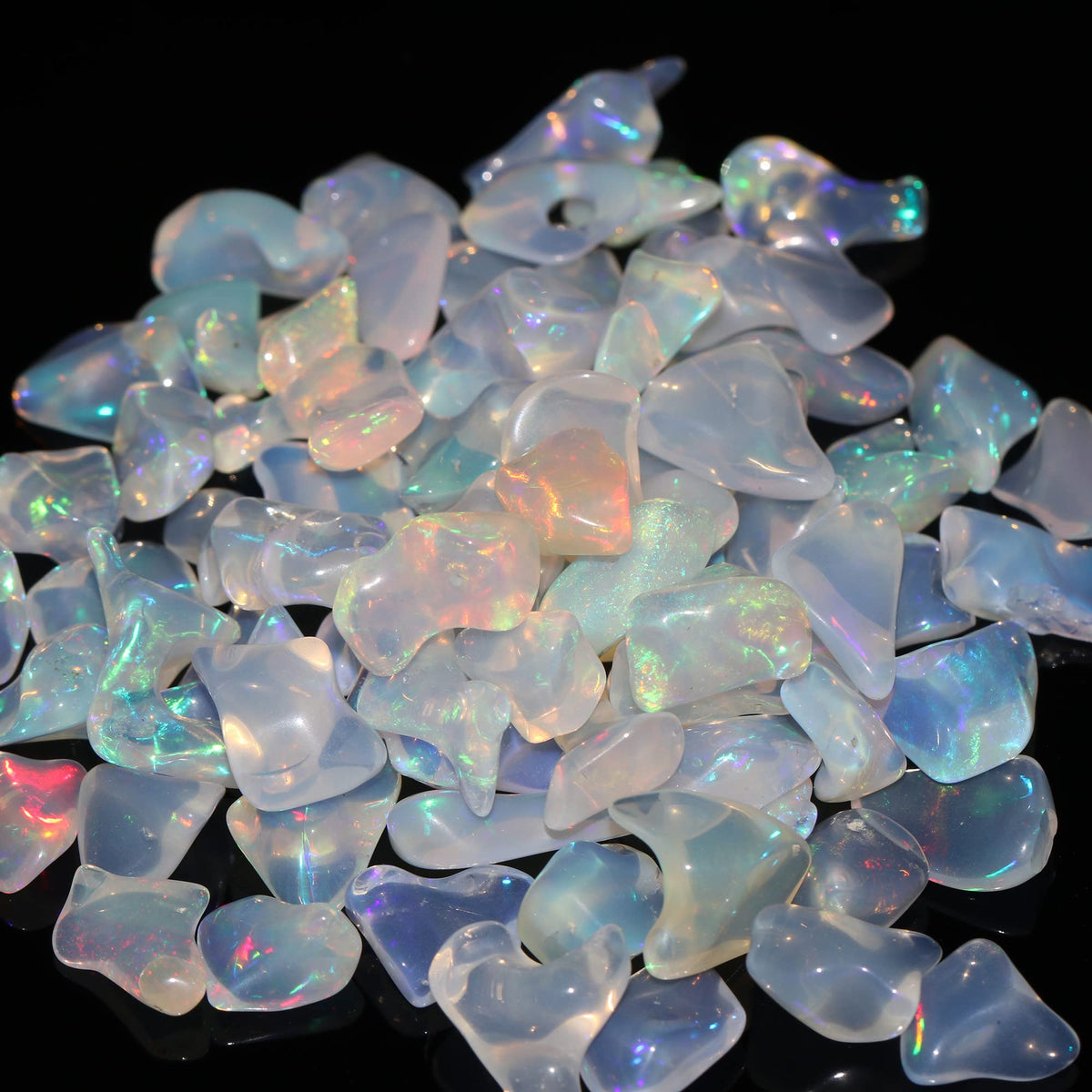 GEMHUB Natural Ethiopian Welo Opal Rough Stone, Raw Crystal, October Birthstone, Handpicked Stone, Jewelry Making Gemstone, Ultra Fire Opal, Size-13X8X4 mm
