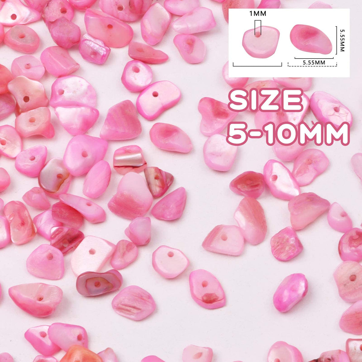 500 pcs Natural Chip Stone Beads Multicolor 5 mm to 8 mm Irregular Gemstone Healing Crystal Loose Rocks Bead Hole Drilled DIY for Bracelet Necklace Earrings Jewelry Making Craft