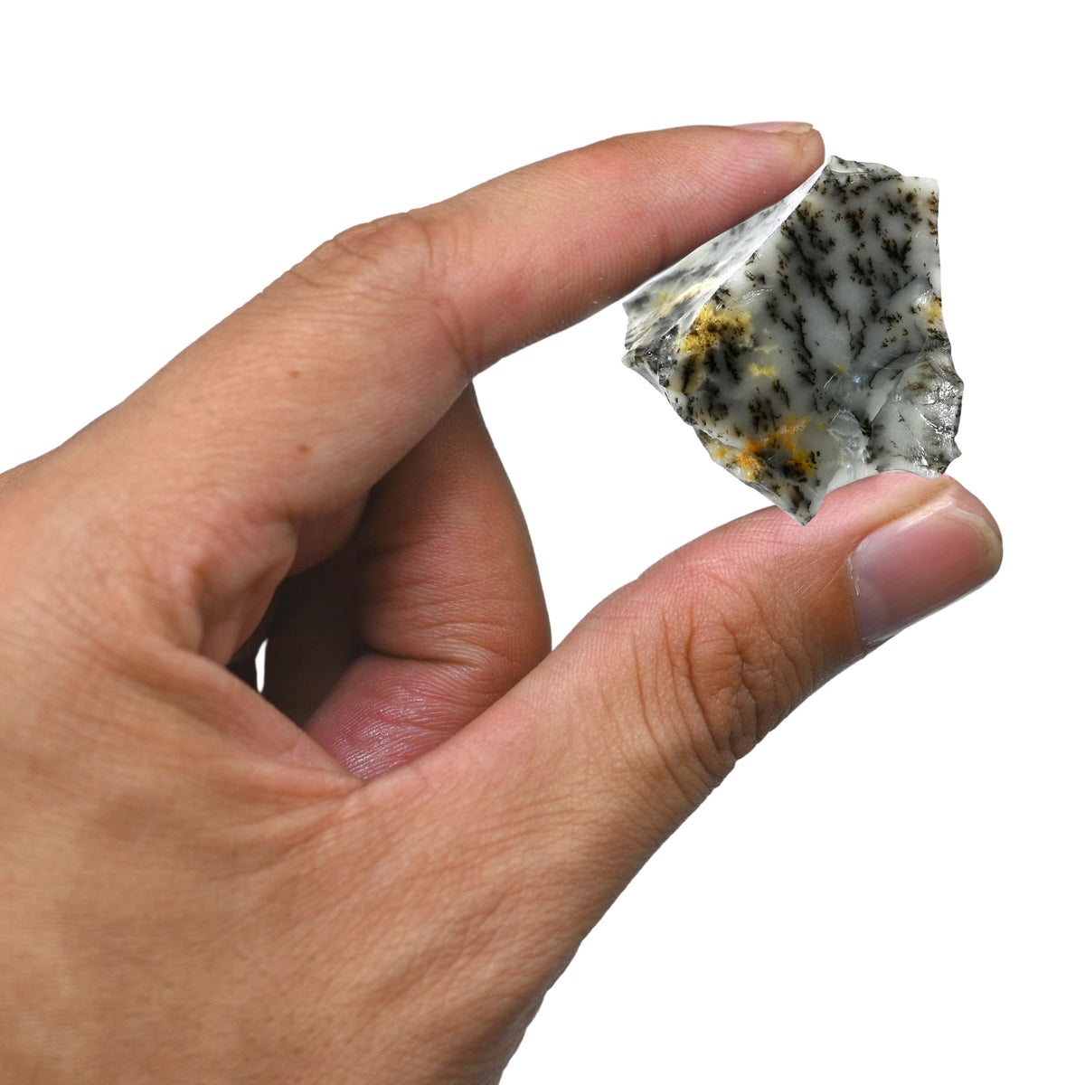 Amazing Gemstone Dendrite Opal Raw Crystals and Healing Stones, Natural Rocks for Tumbling - DIY Raw Stones and Crystals, 2 Pieces