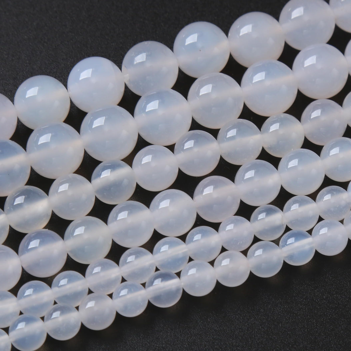 45PCS 8MM Natural White Opal Beads Round Loose Stone Beads for Jewelry Making DIY Energy Stone Healing Power Bracelet 15"
