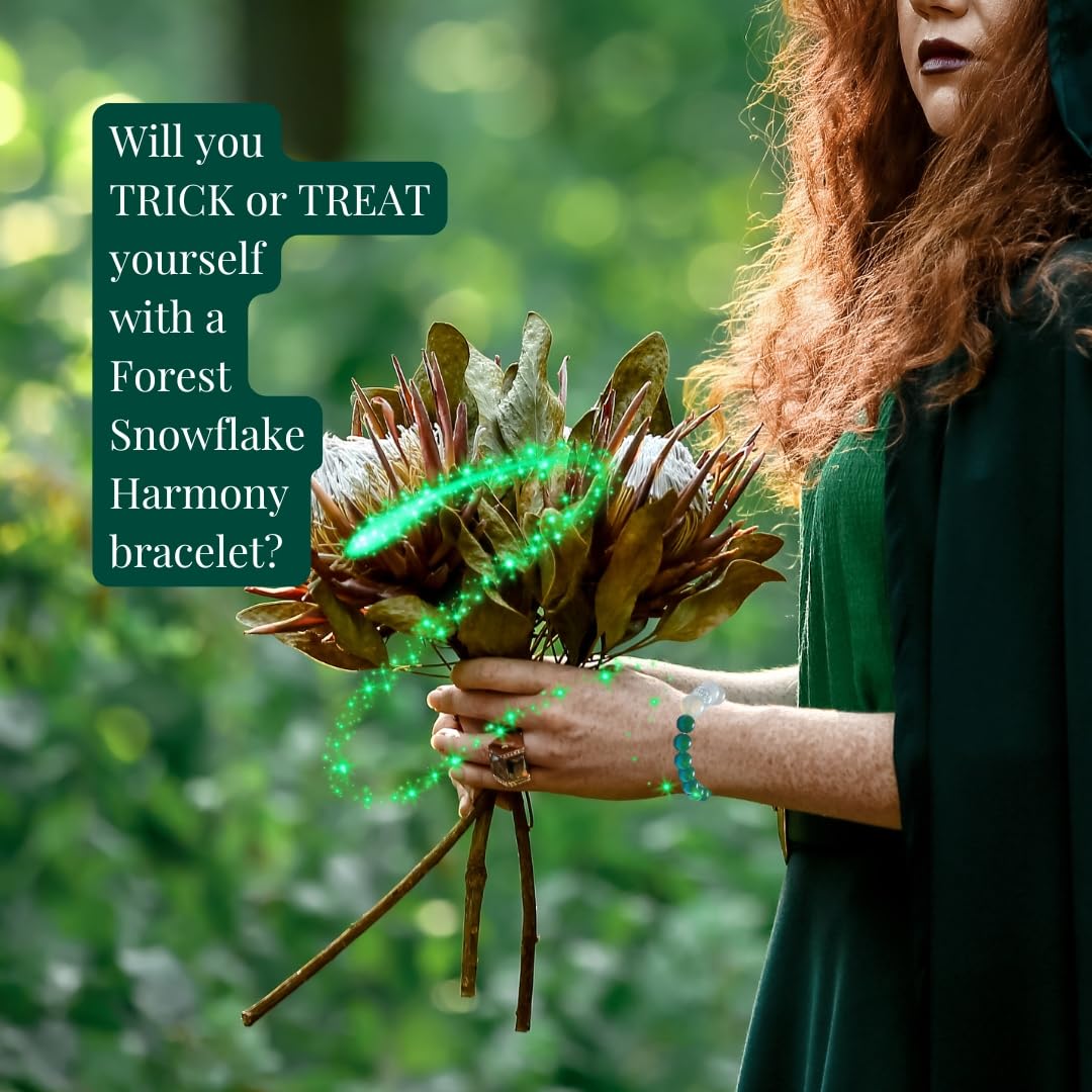 Handmade Jewelry: Crystal Bracelets for Women with Natural Gemstones - Boho Gifts by IMEL Studio (Forest Snowflake Harmony for healing and tranquility)