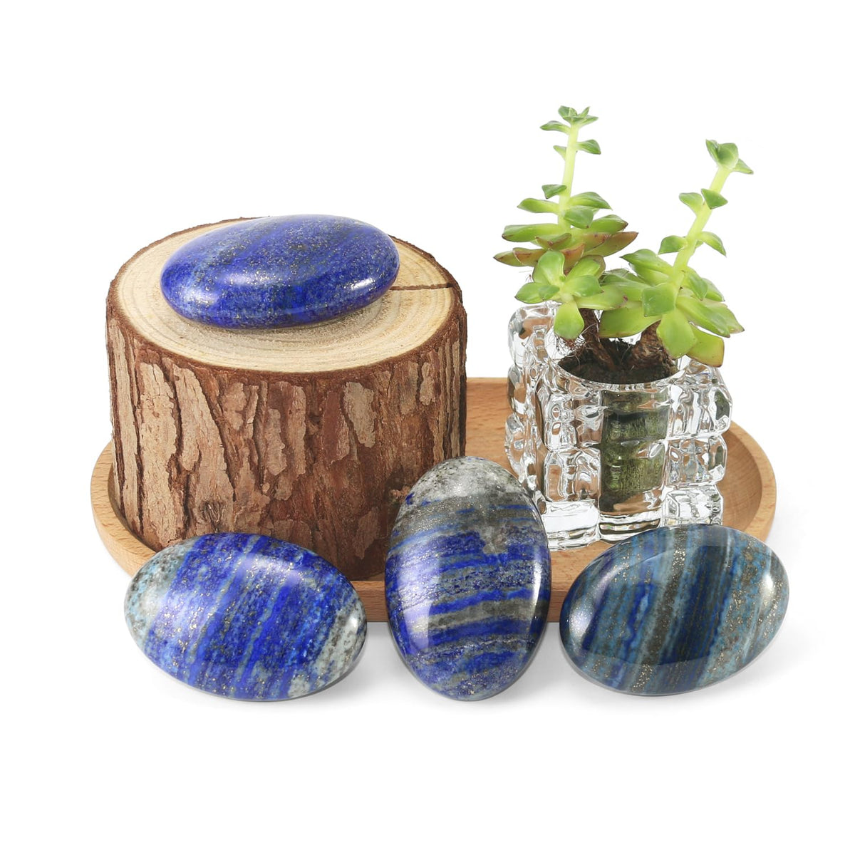 Nvzi Lapis Lazuli Crystal Palm Stone, Worry Stones, Crystals and Healing Stones, Polished Rocks, Natural Gemstones, Chakra Stones for Healing Crystals Daily Use