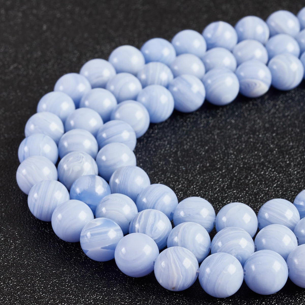 100pcs 8mm Blue Lace Agate Beads Natural Gemstone Beads Round Loose Beads for Jewelry Making