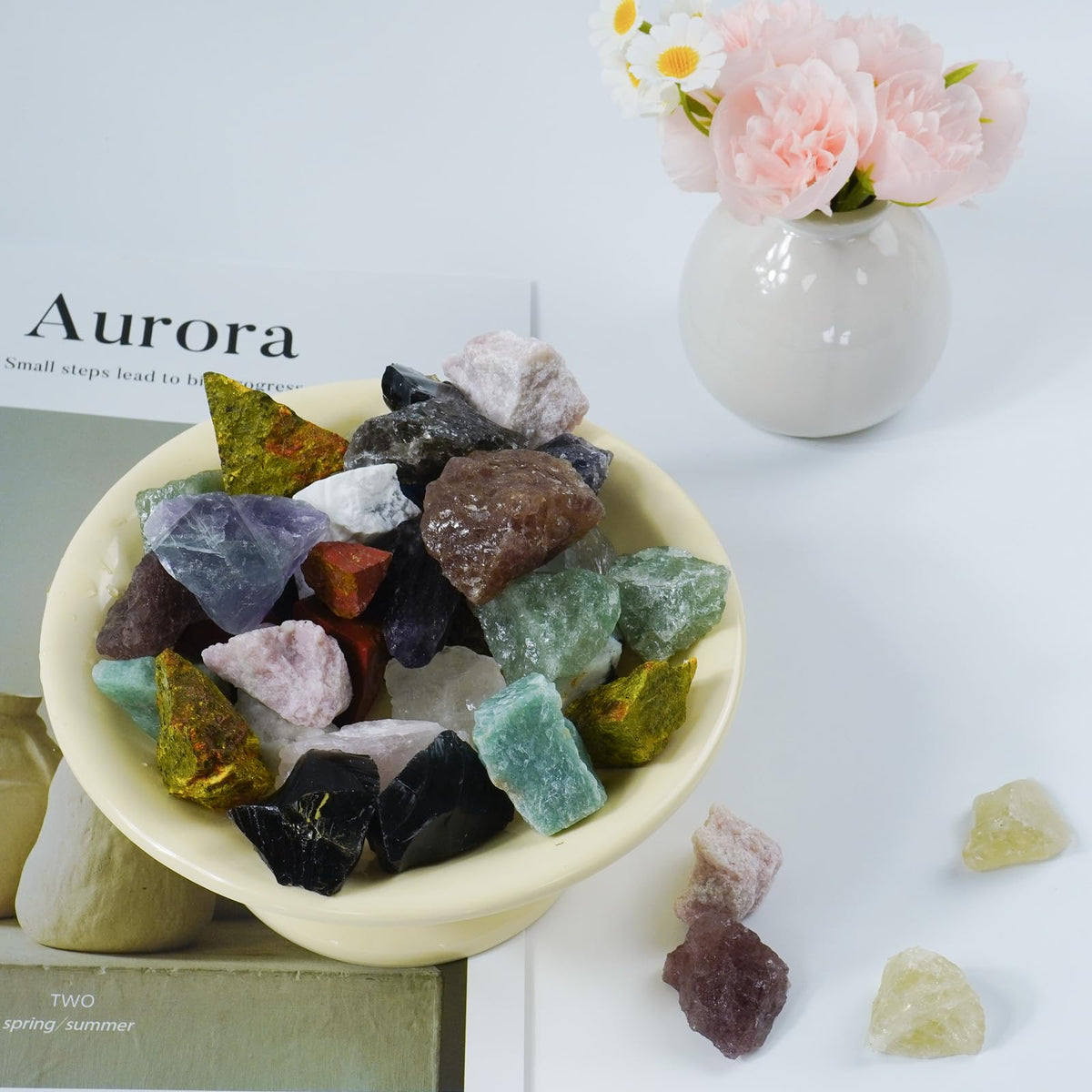 Raw Crystals, Large 1.2-2.0" Healing Crystal Natural Rough Stones for Intuition,Chakra,Meditation,Decoration,Polishing,Energy Work (Tiger's Eye, 3.5oz-1.2-2.0"raw Crystals)