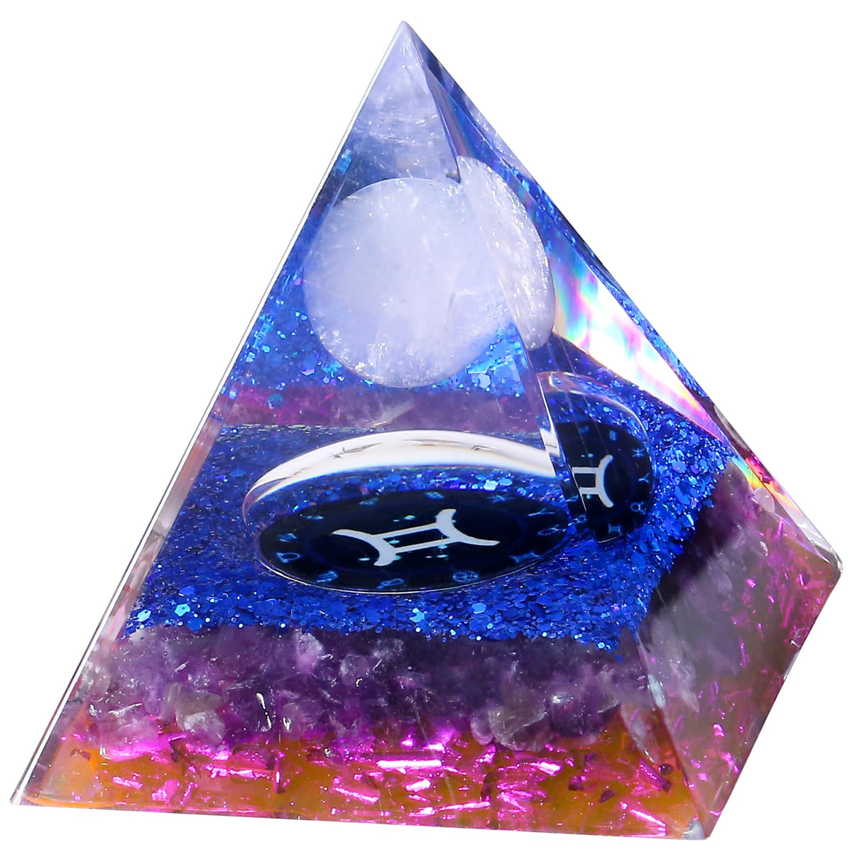 YATOJUZI 12 Zodiac Gemini Birthday Gifts for Women Men Healing Crystals Natural Amethyst Crystal Stones Gemstones Orgonite Chakra Reiki Lucky Energy Decor for Office Desk Decorations