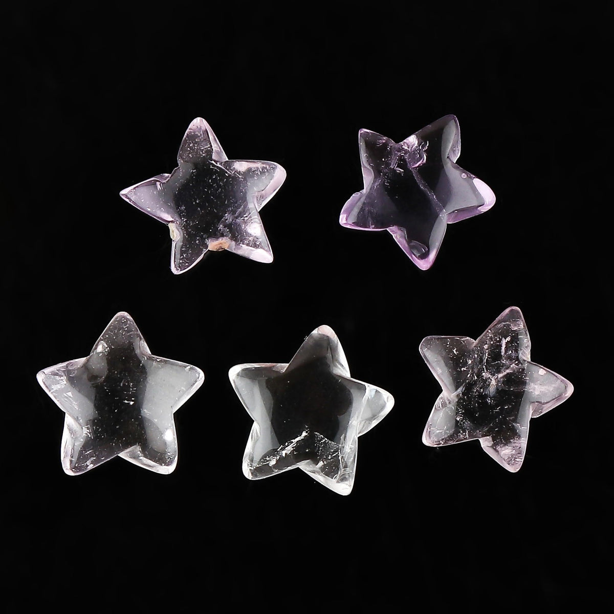 CRYSTALINES 5pcs, Wholesale Natural Amethyst Gemstones, Bulk Star Shape Stones, Assorted Loose Supply, DIY Craft-Jewelry Making, Chakra Healing Crystals, Gem Collection, 8-10mm