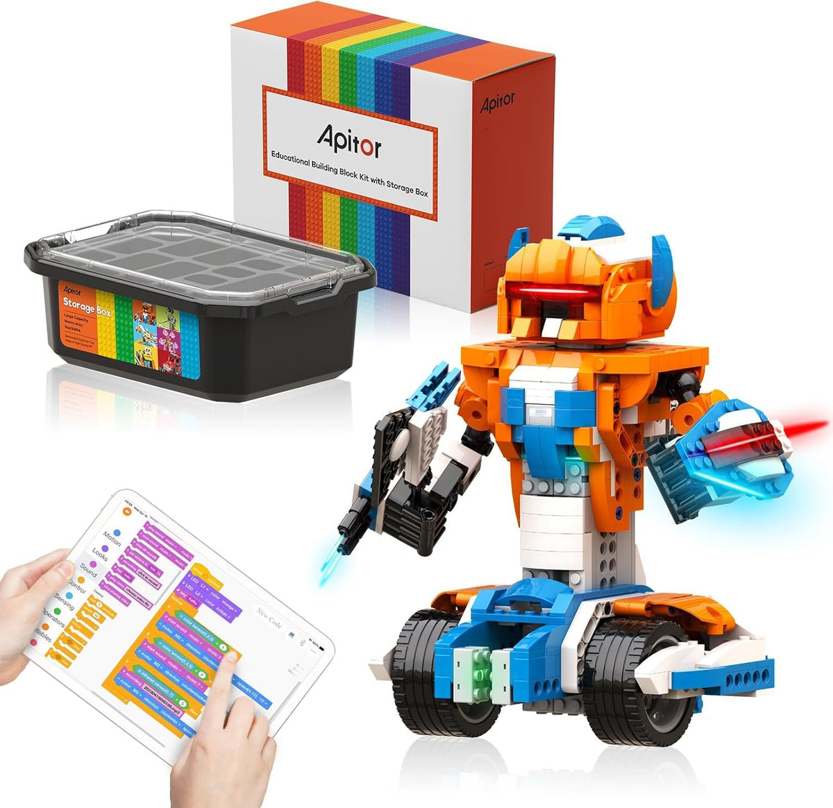 Apitor STEM Robotics Kits, Educational Toy Science Kits with Storage Box, App RC Toys Coding Robots for Kids 8 9 10 11 12 Years Old