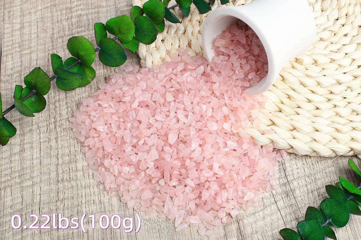 ZHIYUXI Rose Quartz Chips Fish Tank Gravel Vase Filler Stones Bulk Crushed Crystals Gemstone Polished Natural Quartz Stone Healing Crystals Glass Stones Fish Rocks