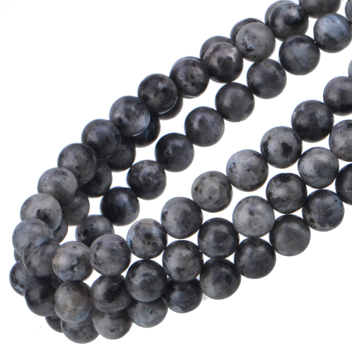 100Pcs Natural Crystal Beads Stone Gemstone Round Loose Energy Healing Beads with Free Crystal Stretch Cord for Jewelry Making (Larvikite Labradorite, 8MM)