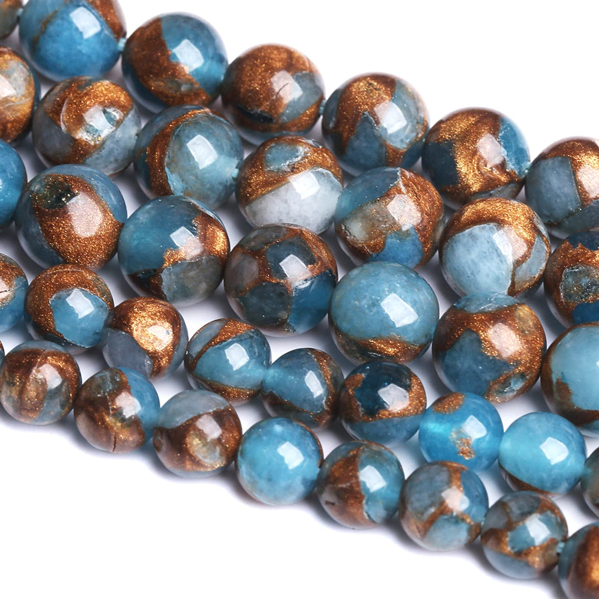 4MM 88PCS Lake Blue Cloisonne Craft Spacer Loose Beads for Jewelry Making DIY Bracelet