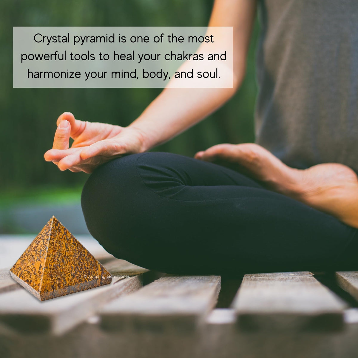 Amazing Gemstone Mariyam Jasper Pyramid Crystal Healing Stones - 1.5" Great Pyramid Figurine of Natural Stone Pyramid for Meditation, Reiki, Chakra Balancing and Crystal Pyramids Grid