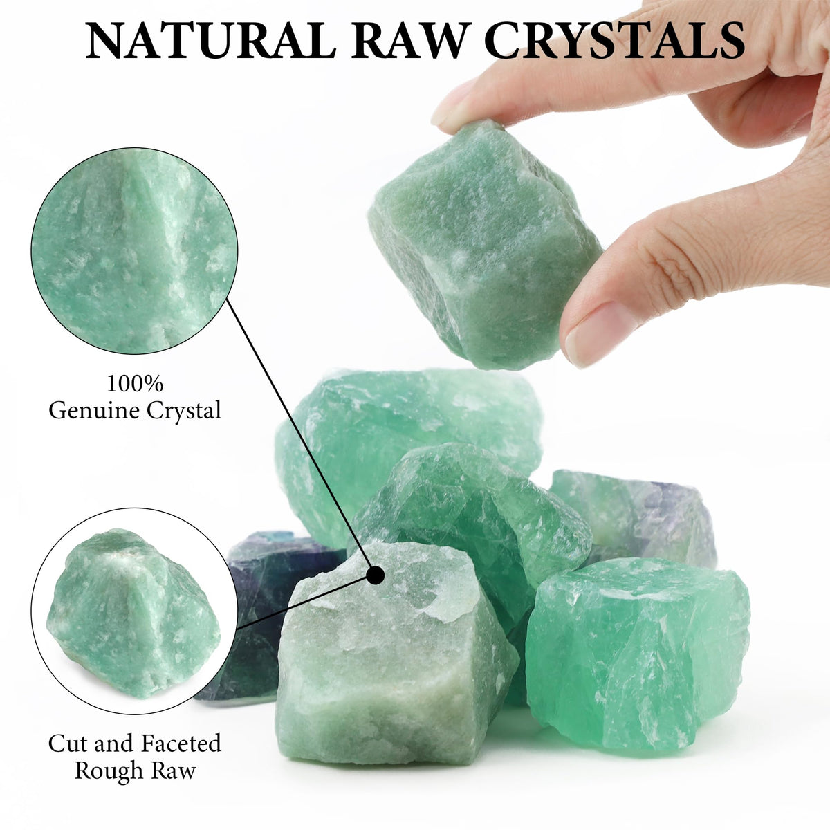 QINJIEJIE 1.8-2.2'' Green Aventurine 2PCS Natural Rough Healing Crystal Rocks Bulk Large Crystal Rocks Stones for Tumbling Cabbing Polishing Fountain Rocks DIY Decoration Handmade Gifts