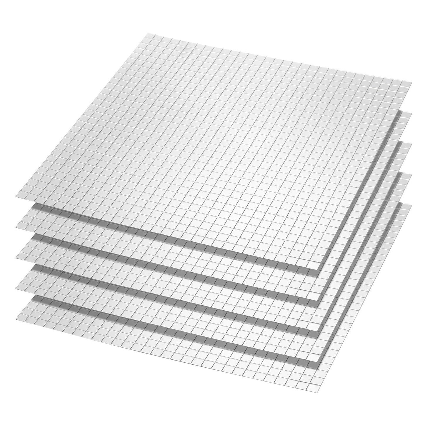uxcell 4500pcs Self Adhesive Mirrors Mosaic Tiles, 10 x 10 mm Mini Square Acrylic Disco Ball Tiles Sticker for DIY Disco Ball Craft Decorations Making, Silver
