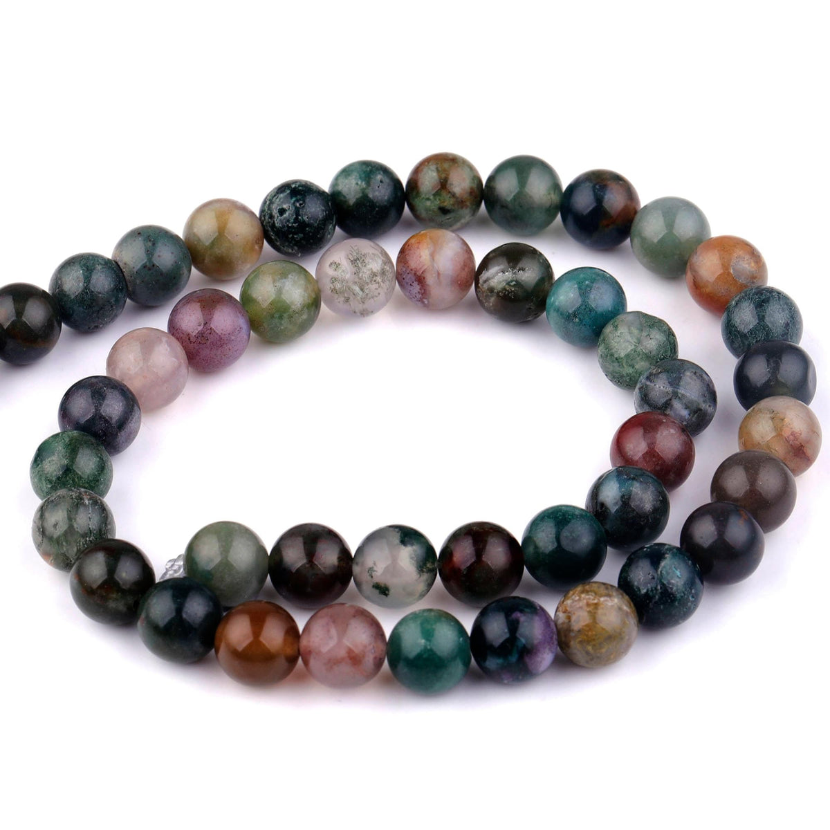Youngbling Natural Gemstone Beads for Jewelry Making,6mm Indian Agate Polished Round Smooth Stone,Genuine Real Stone Beads for Bracelet Necklace 15 Inch(Indian Agate,6mm)