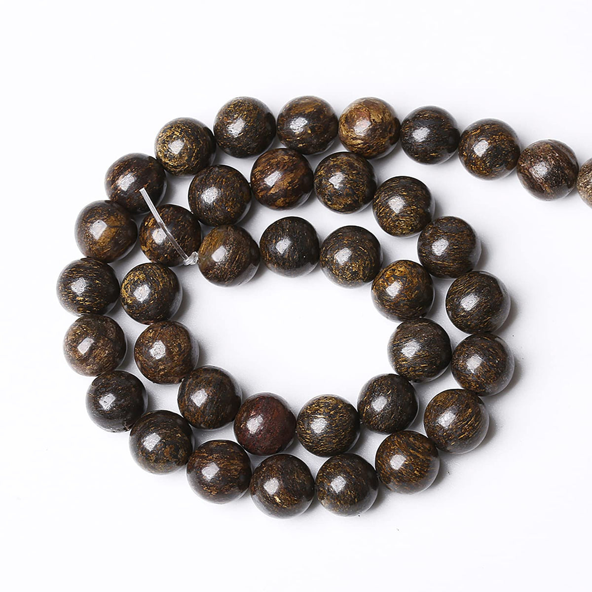 58pcs 6mm Natural Stone Beads Brown Bronzite Gemstone Round Loose Beads for Jewelry Making DIY Bracelet Necklace