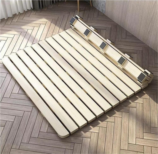 Breathable Bed Plate Solid Wood Futon Frame Folding(en:Wooden Roll-Up Slatted Bed, Breathable Tatami Mat, Floor Futon Mattress for Guest Rooms, Bedrooms, Dorms - Compact Sleep Bedding (74