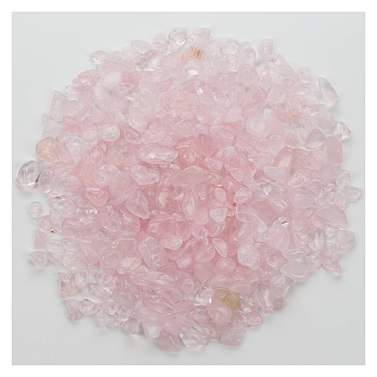 Cherry Tree Collection 1/2 Pound Polished Tumbled Gemstone Chips, Pebbles, Crystal Chips Bulk for Jewelry Making, Healing, Plants, Succulents, Aquariums, Decoration, Chakra (Rose Quartz-L)