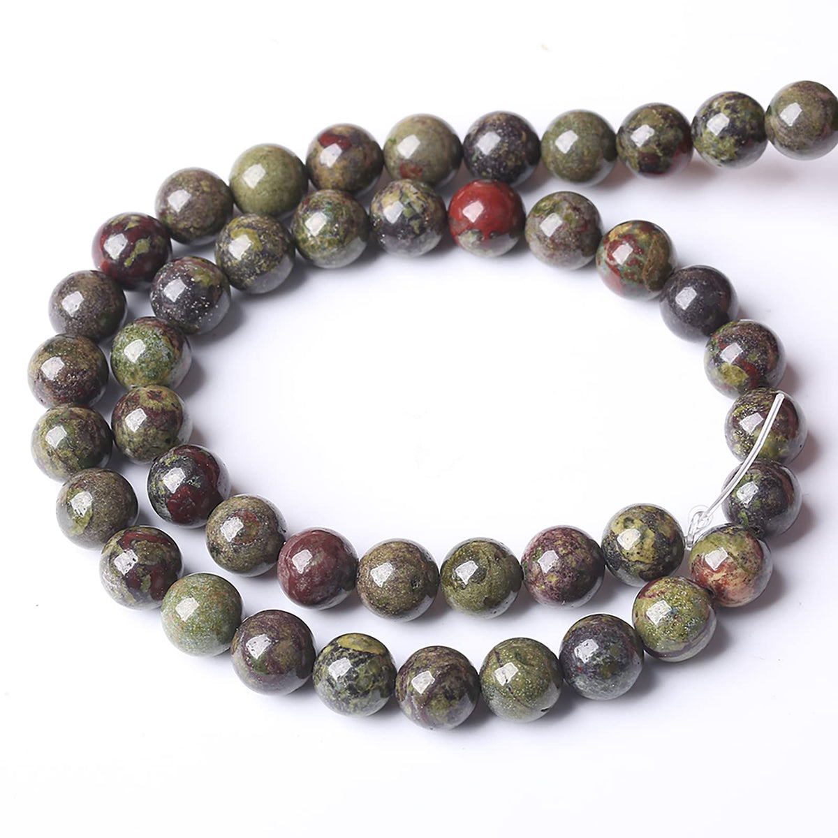 Natural Dragon Blood Jasper Beads Round Loose Energy Healing Stone Beads for Jewelry Making DIY Bracelet 8mm 45pcs 15 Inch