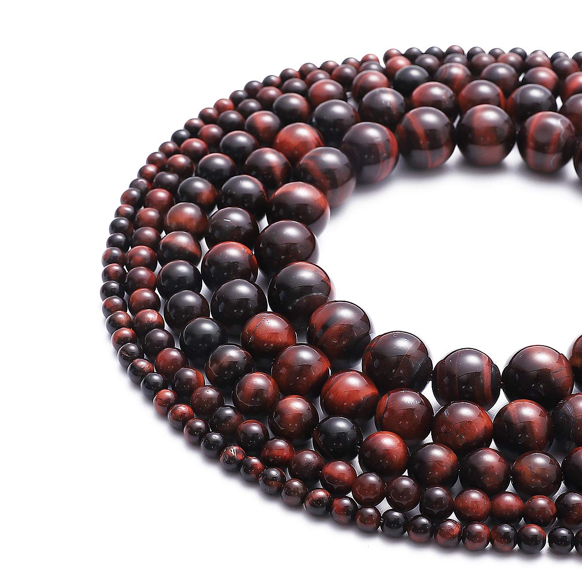 BEADIA Natural Red Tiger Eye Stone Round Loose Semi Gemstone Beads for Jewelry Making 8MM 44PCS