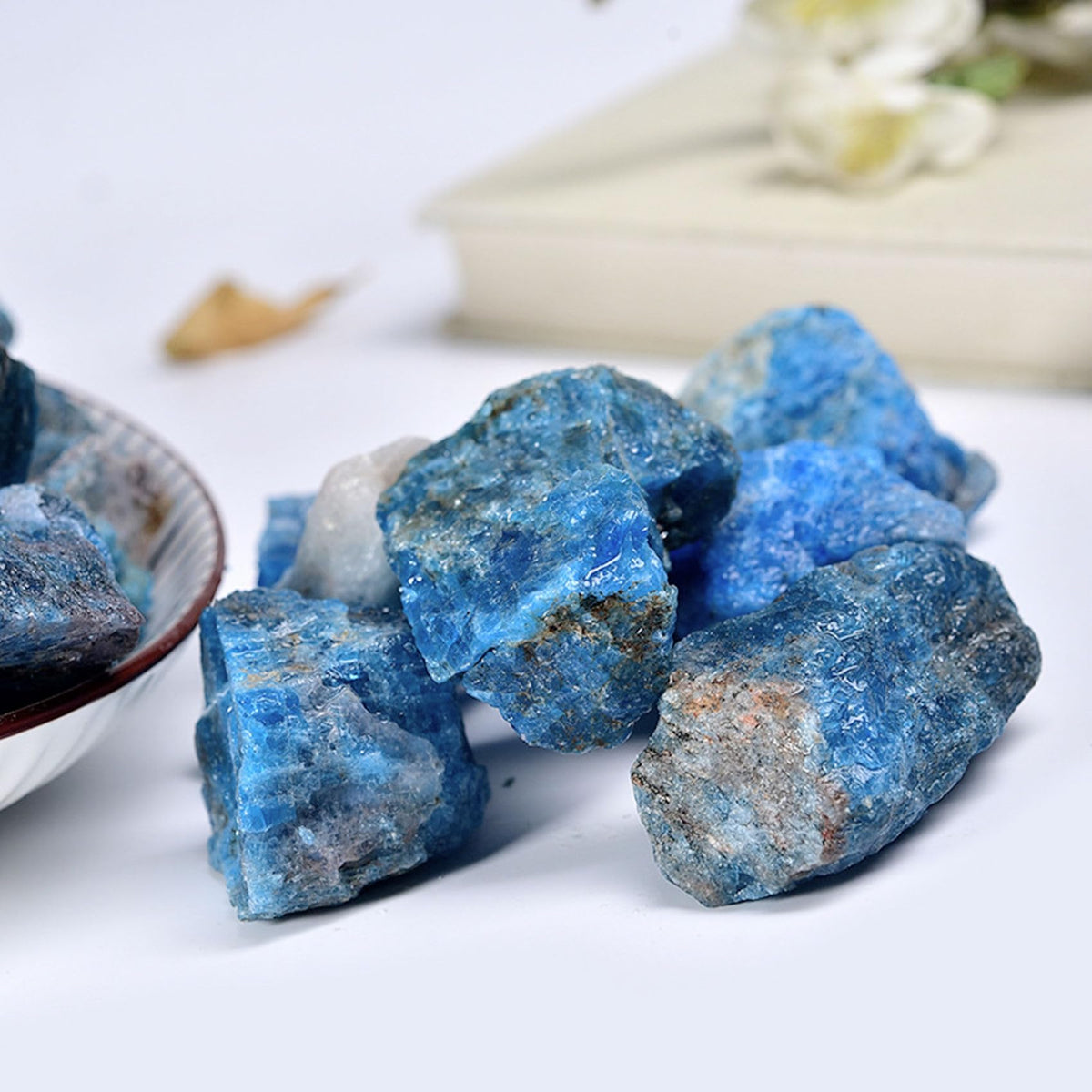 Apatite Raw Crystals Healing Crystals Natural Rough Stones 1.2-2" for Tumbling, Fountain Rocks, Yoga, Meditation, Polishin, Gift 4