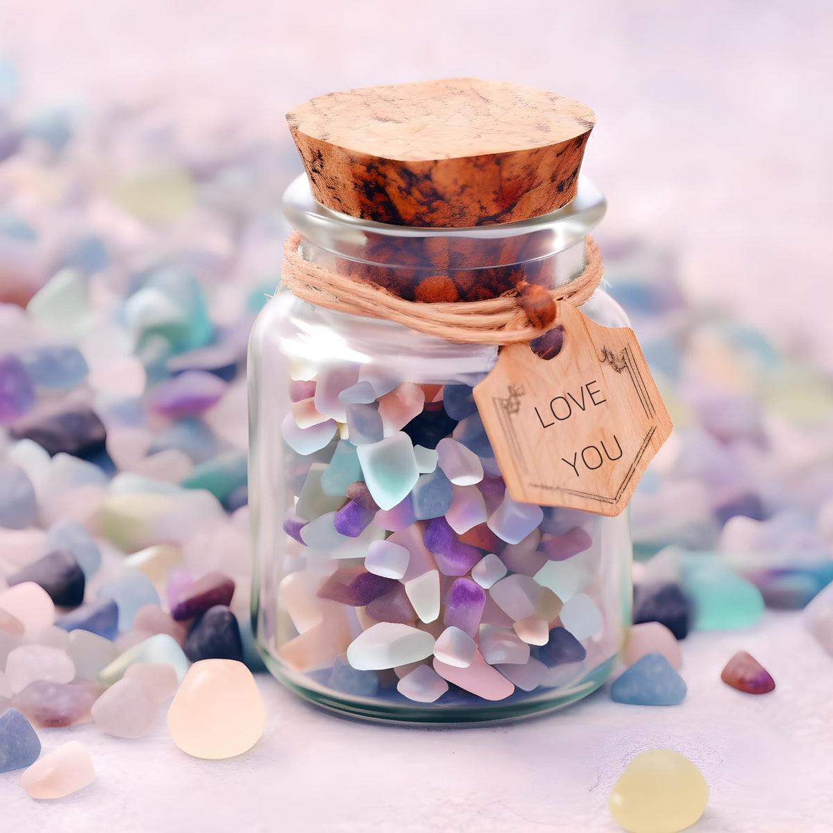 SigMntun Polished Fluorite Crystal Chips 200 Pcs - 0.3" 10 oz Tumbled Stone Chips Crushed Sea Glass Stones Healing Reiki Crystal Jewelry Making Home Decoration