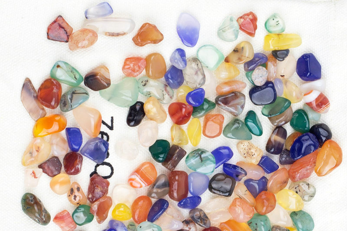 ZenQ 1 lb Agate(Dyed) Tumbled Stone Chips Crushed Natural Crystal Quartz Pieces