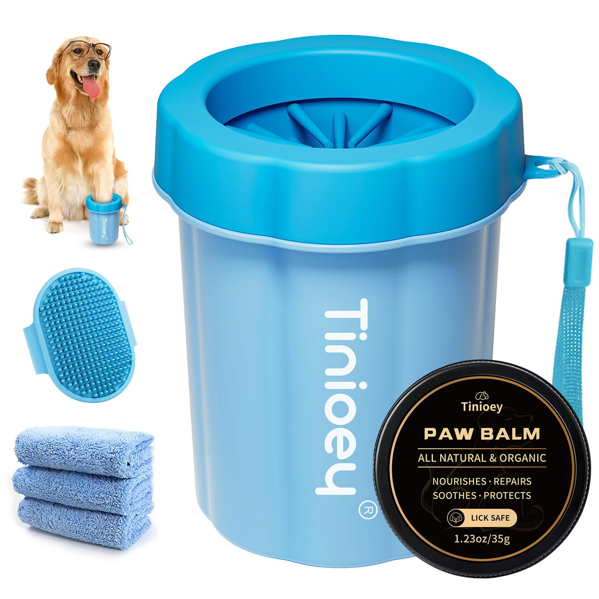 Tinioey Dog Paw Cleaner for Dogs, Dog Paw Washer, Muddy Paw Cleaner, Pet Foot Cleaner, Dog Paw Protector Kit
