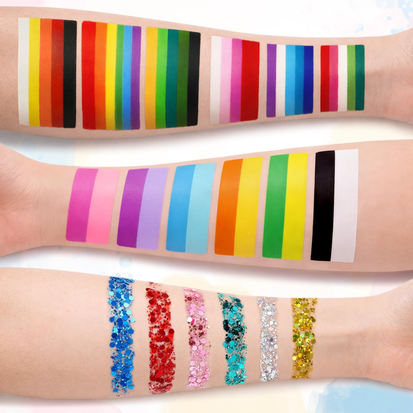 Face Painting Kit - 42 Colors Professional Face Paint Makeup Kit, Non-Toxic Water Activated Body Palette with Brushes, Stencils, Glitter, Gem, Sponge for Halloween, Arty Makeup & Cosplay Party