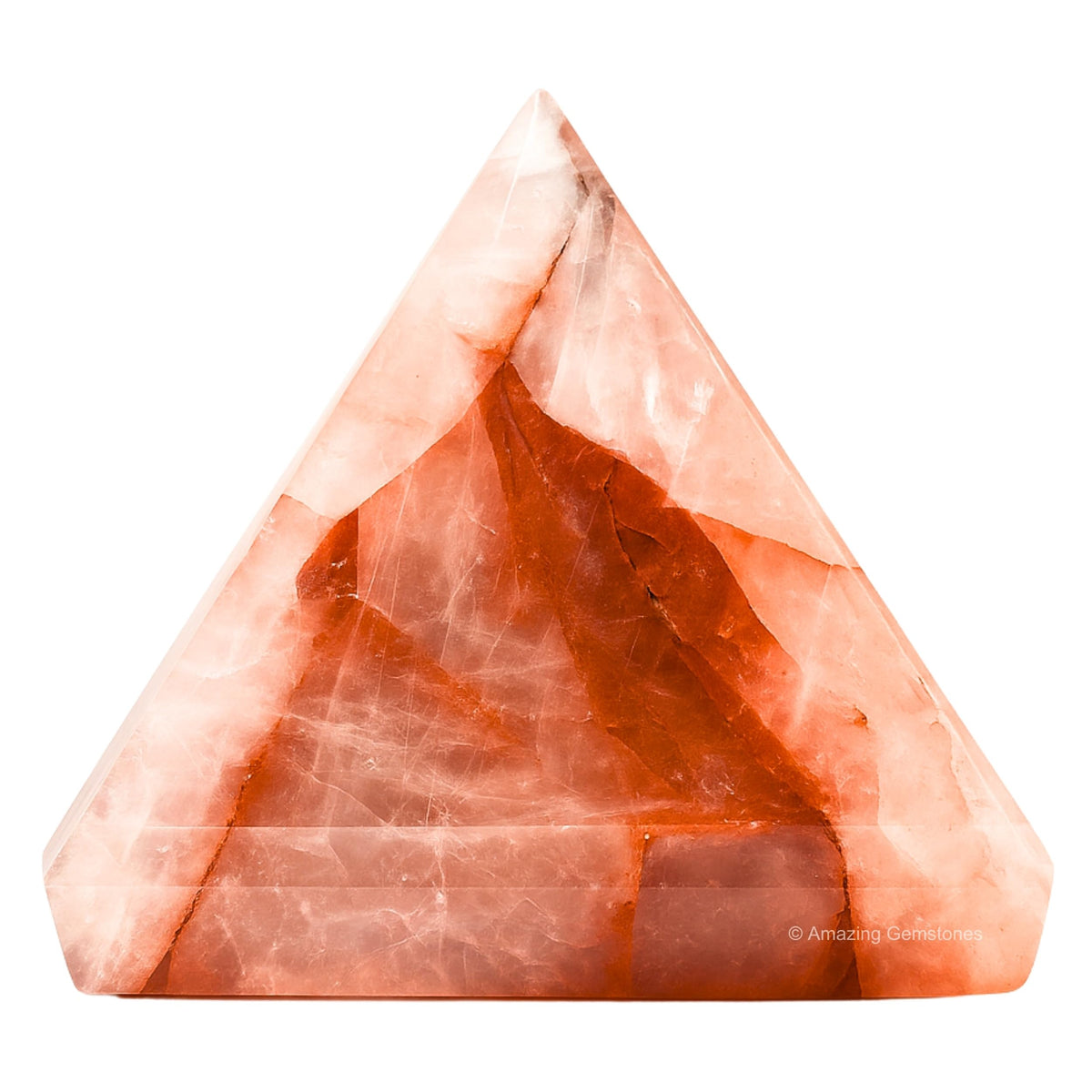 Amazing Gemstone Red Hematoid Quartz Pyramid Crystal Healing Stones - 1.5" Great Pyramid Figurine of Natural Stone Pyramid for Meditation, Reiki, Chakra Balancing and Crystal Pyramids Grid