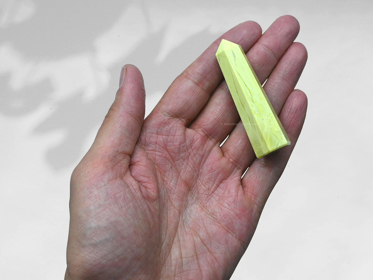 Amazing Gemstone Serpentine Crystal Towers - Natural Healing Crystal Point Obelisk for Reiki Healing and Crystal Grid (3" to 4" INCH)