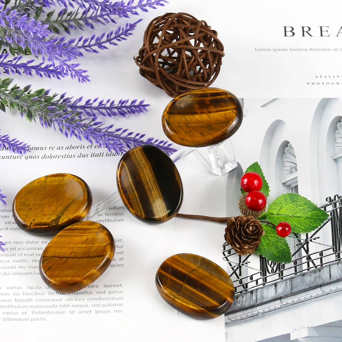 Namzi Tigers Eye Crystals Rock Worry Stones for Kids, Oval Palm Stone, Thumb Stone, Crystals and Healing Stones Quartz Bulk for Wicca, Reiki, Healing Energy, Chakra Stones, Witchcraft Supplies(1PCS)
