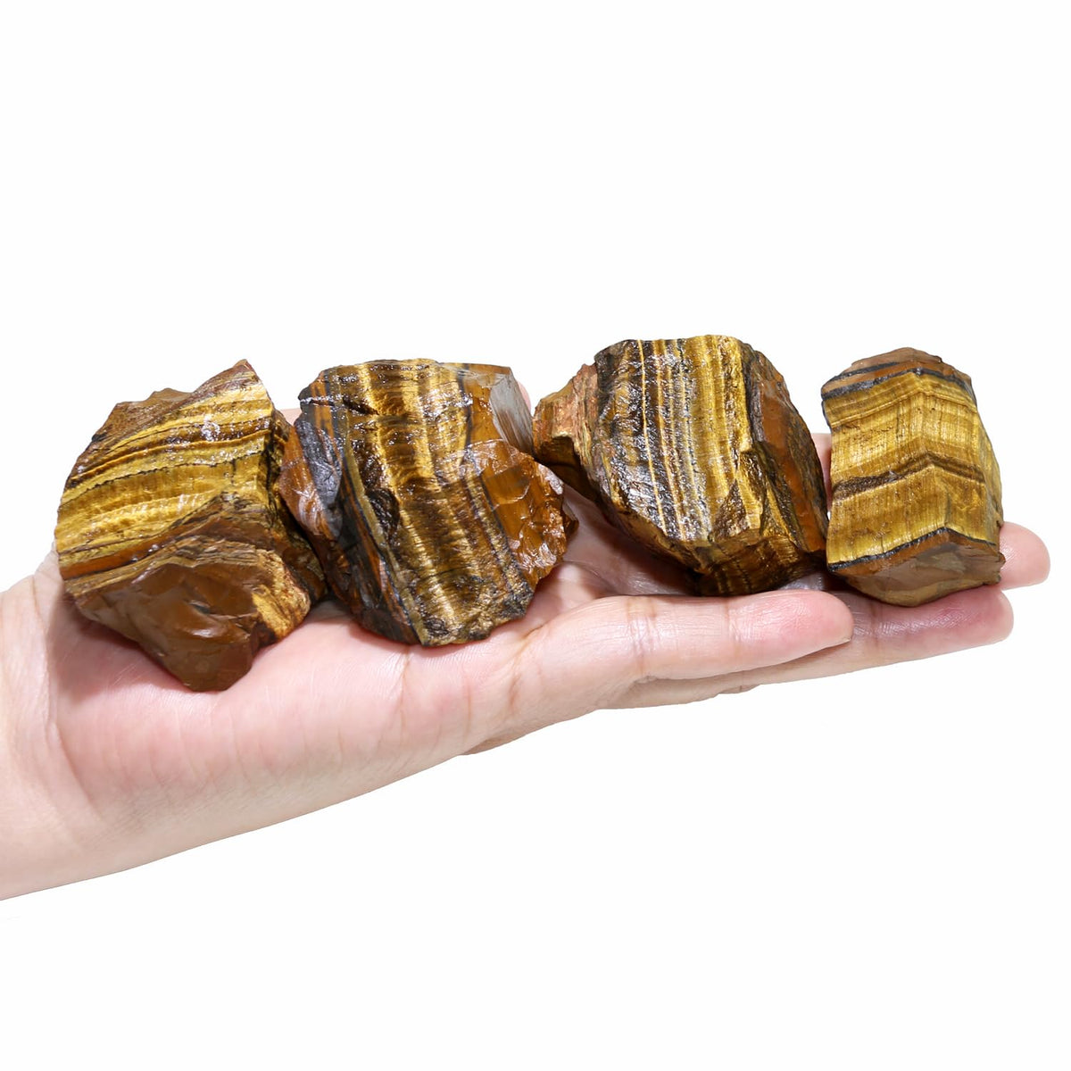 Nvzi Raw Tiger Eye Stone Crystals Bulk, Real Gemstones and Crystals, Rocks and Minerals, Healing Crystals, Quartz Crystals and Healing Stones, Cuarzos Originales De Energia Y Piedras(1LB)